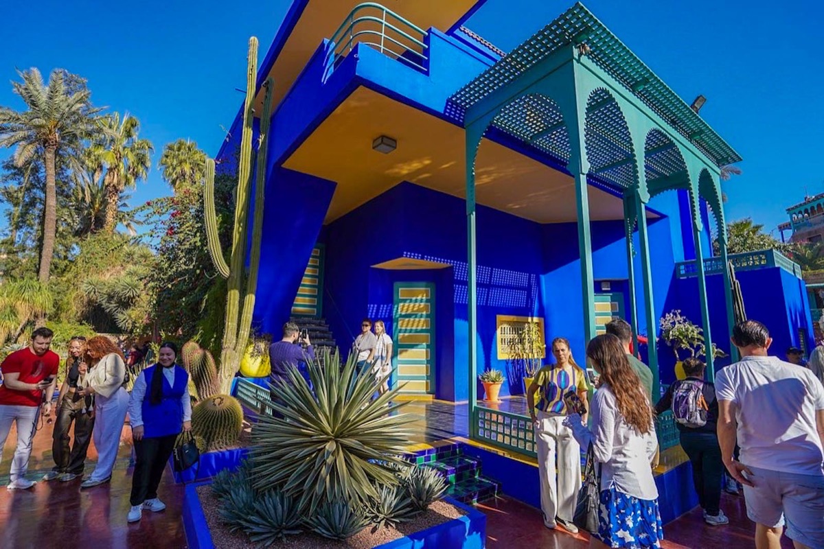 Jardin Majorelle blue walls and garden, Marrakech