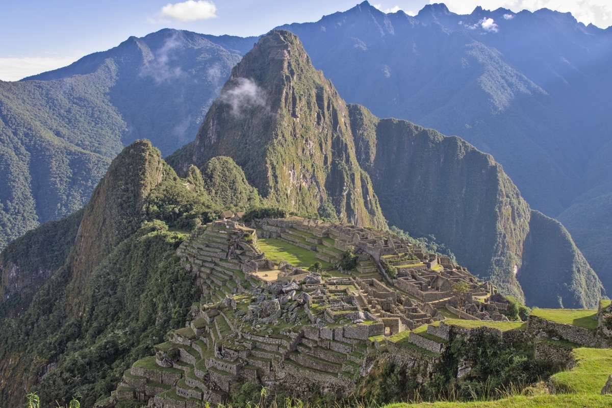Machu Picchu ruins with Huayna Picchu mountain, Peru