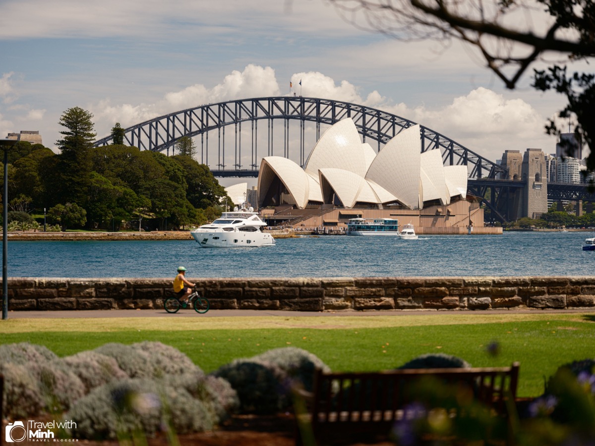 Sydney Opera House and Harbour Bridge in summer sunshine