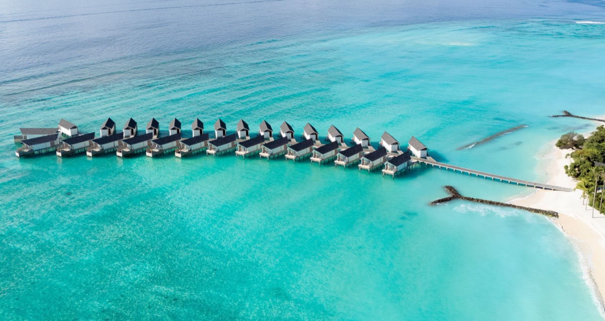 Overwater bungalows in the Maldives