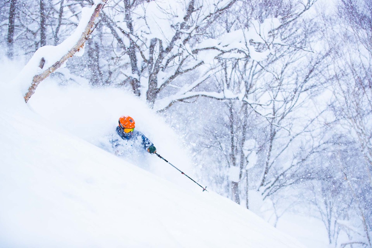 Powder skiing in Niseko, Japan