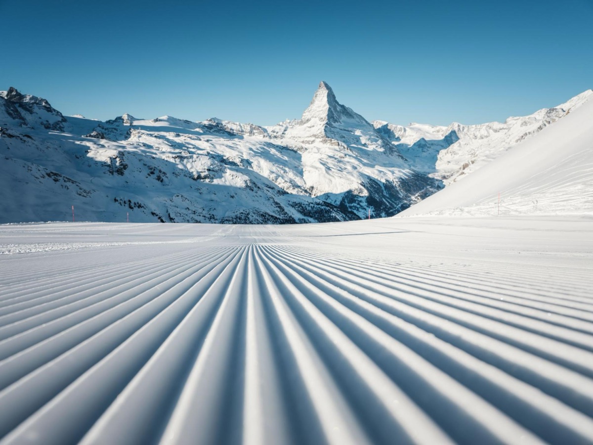 Matterhorn and Zermatt in winter, Swiss Alps