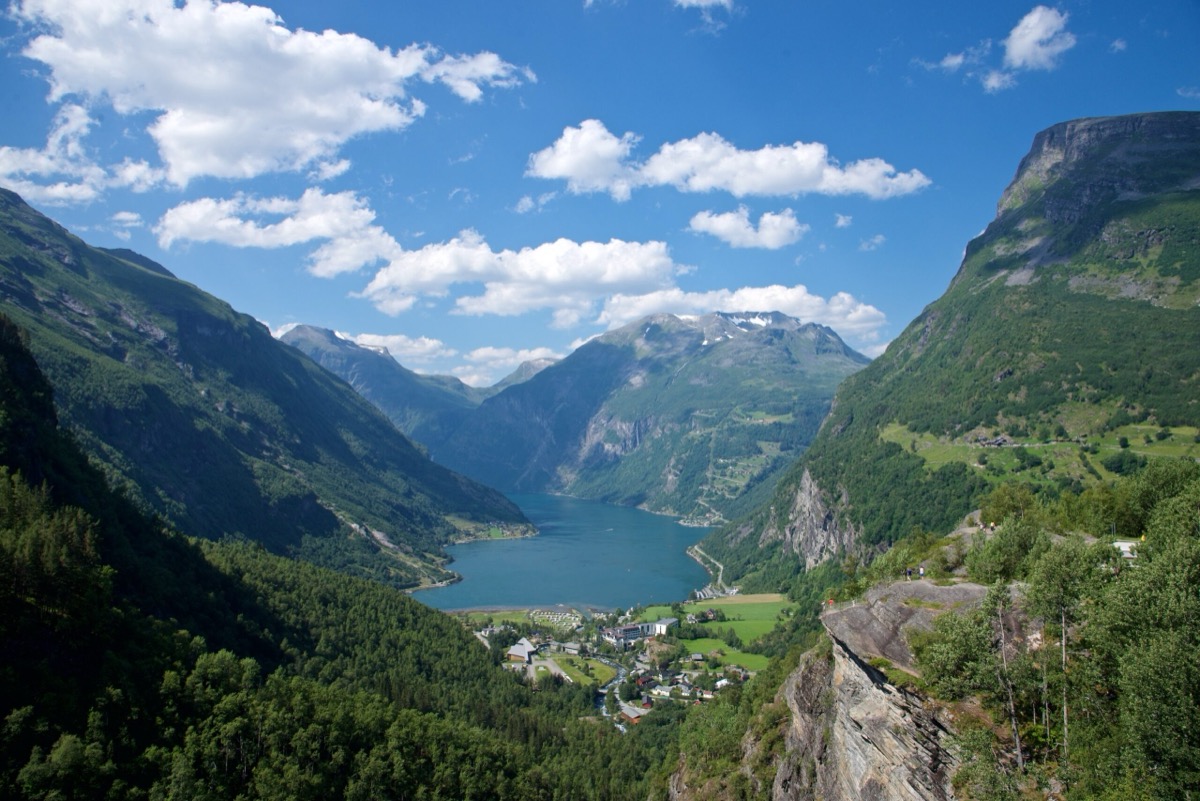 Norwegian fjord landscape in summer