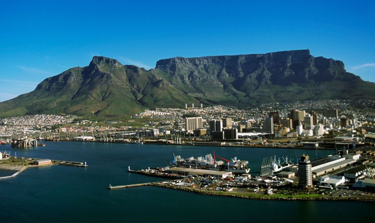 View of Table Mountain overlooking Cape Town, South Africa