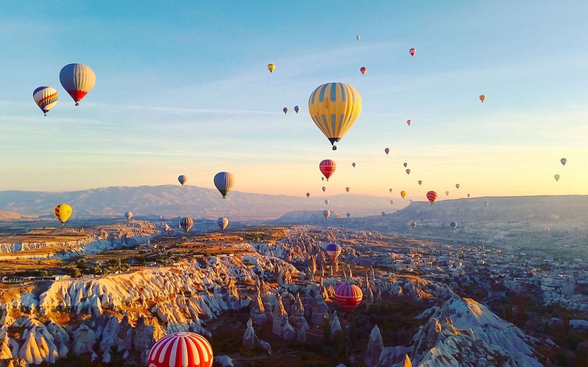 Hot air balloons over Cappadocia, Turkey