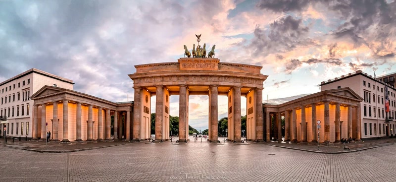 The Brandenburg Gate at golden hour, Berlin's most iconic landmark