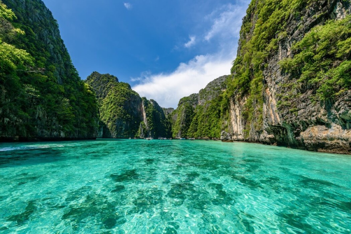 Crystal clear turquoise waters at Phi Phi Island near Phuket, Thailand