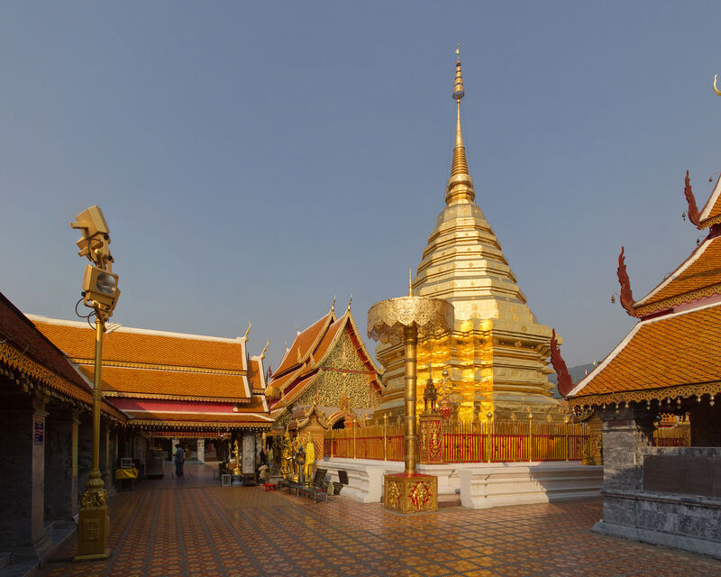 Wat Phra That Doi Suthep golden pagoda above Chiang Mai, northern Thailand