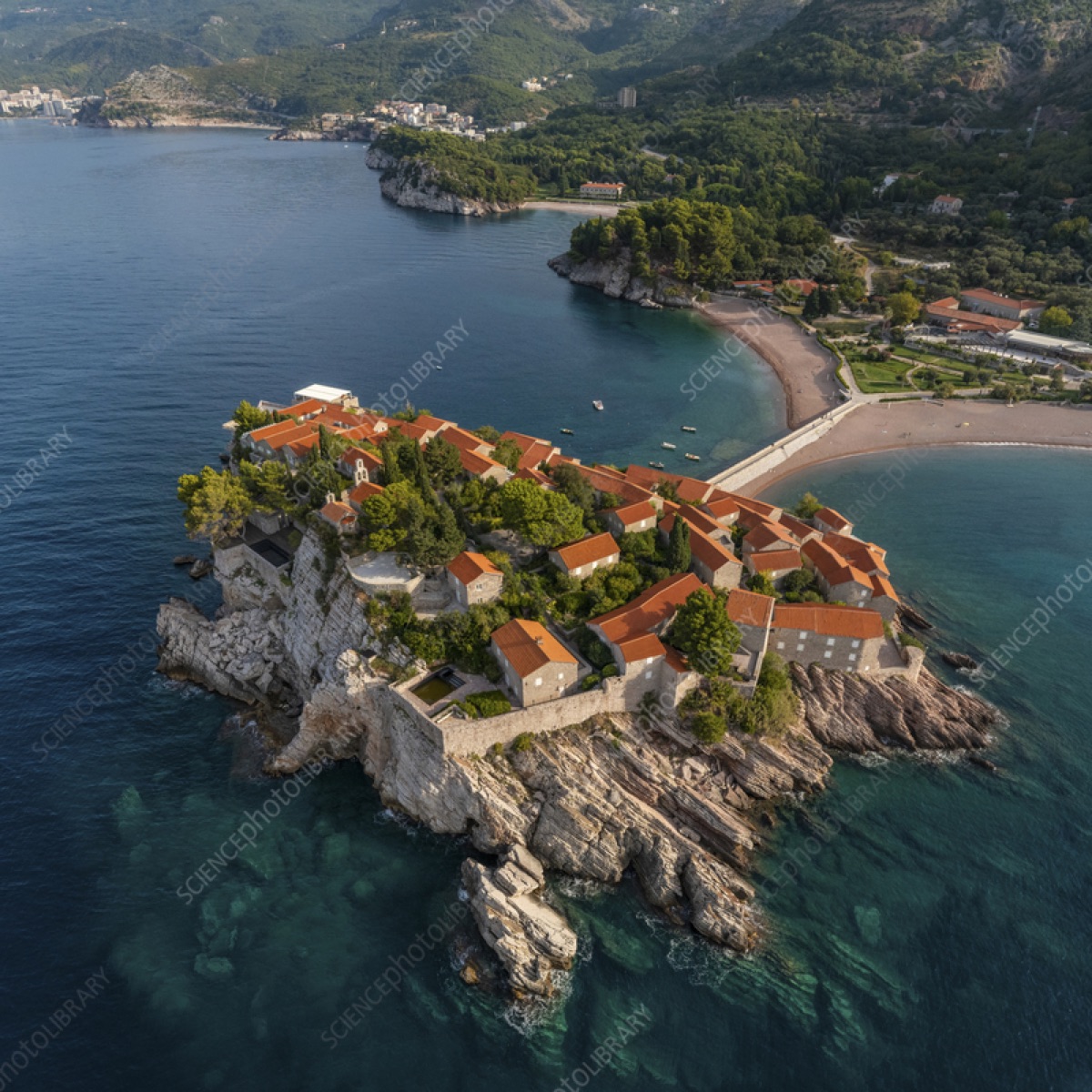 Sveti Stefan, Montenegro — iconic fortified island village connected to the mainland by a narrow isthmus