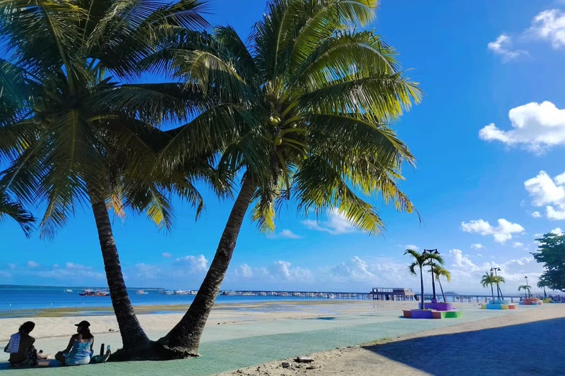 General Luna beach area Siargao — bars, surf shops, and the famous hangout strip