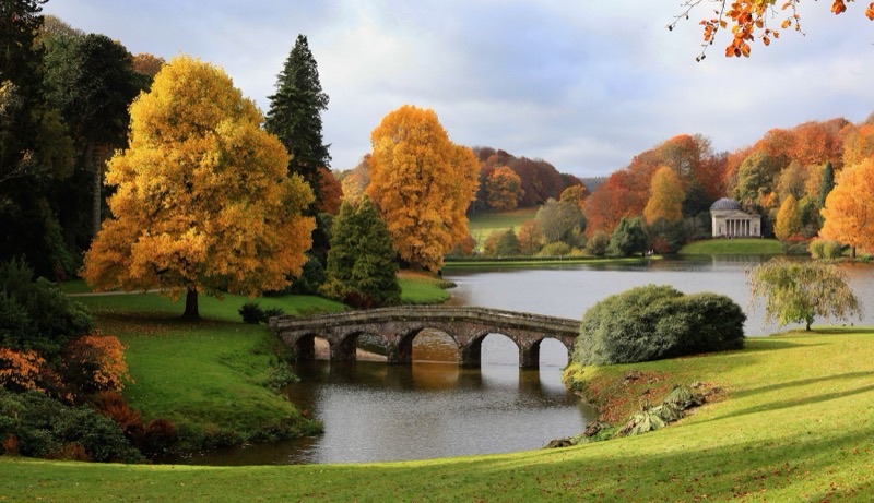 Historic landmarks and countryside of England