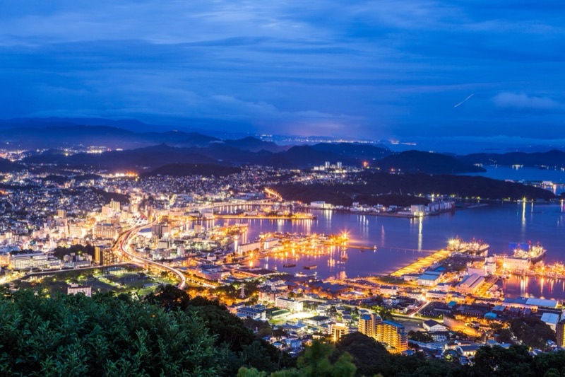 Nagasaki port city view showing the unique harbor and hillside cityscape shaped by centuries of international trade