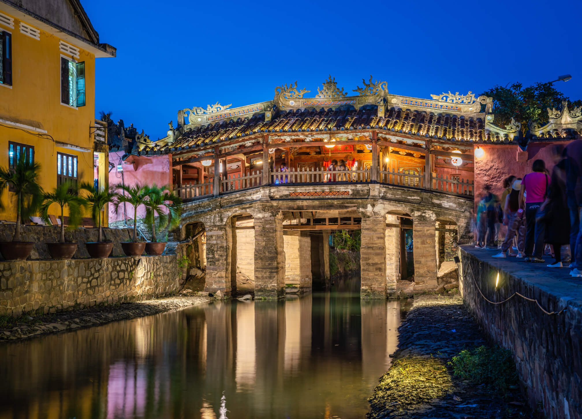 The Japanese Covered Bridge in Hoi An Ancient Town, a 1590s wooden bridge crossing the canal in the UNESCO heritage zone