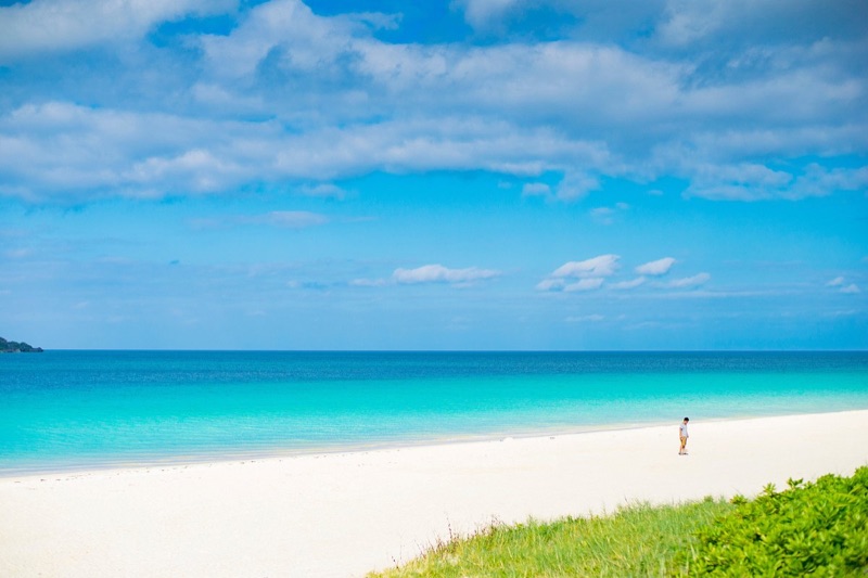 Yonaha Maehama Beach on Miyako Island — crystal-clear turquoise water and white sand