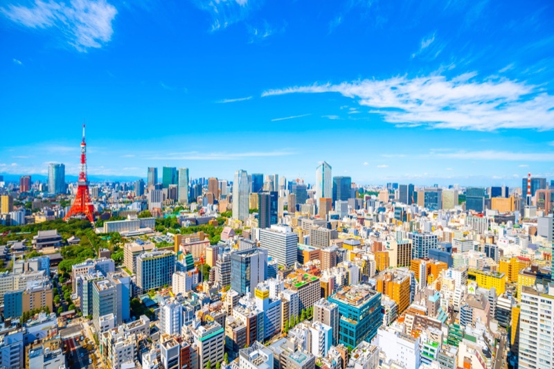 Tokyo skyline at night — Japan's modern and traditional cultures in one frame