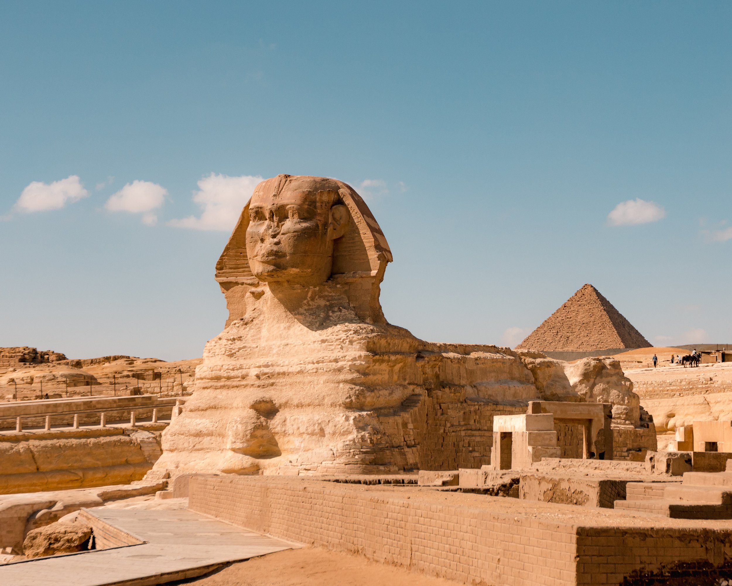 The Great Pyramid of Khufu at Giza — the only remaining ancient Wonder of the World on the outskirts of Cairo, Egypt