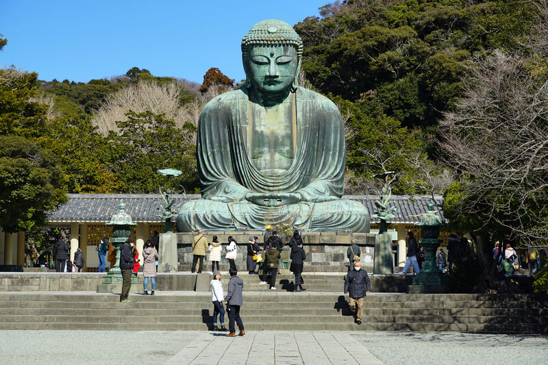 Kamakura Daibutsu — the Great Buddha of Kotoku-in, an 11-meter bronze statue seated in the open air