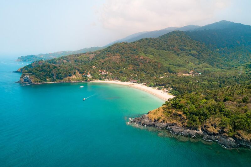 Bamboo Beach and clear water on Koh Lanta's west coast