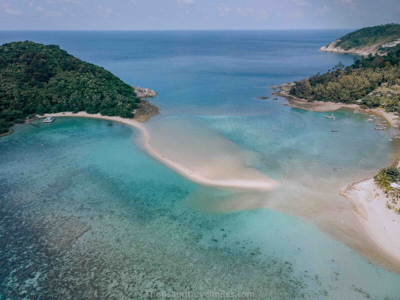 Turquoise waters and white sand beach at Koh Phangan, Gulf of Thailand