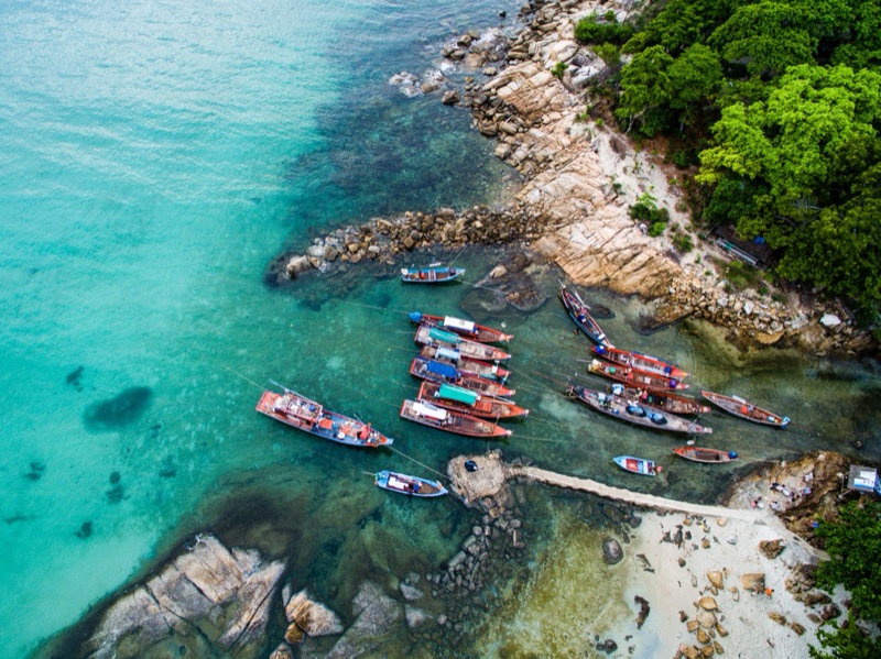 Chaweng Beach aerial view, Koh Samui — the island's famous main beach