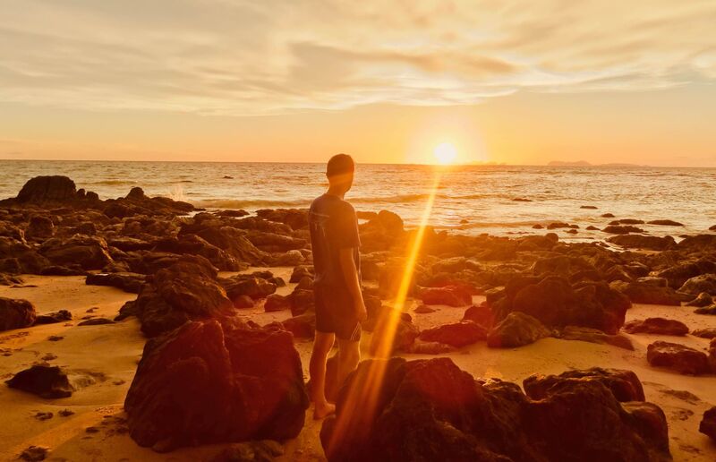 Sunset beach scene on Koh Lanta, Thailand