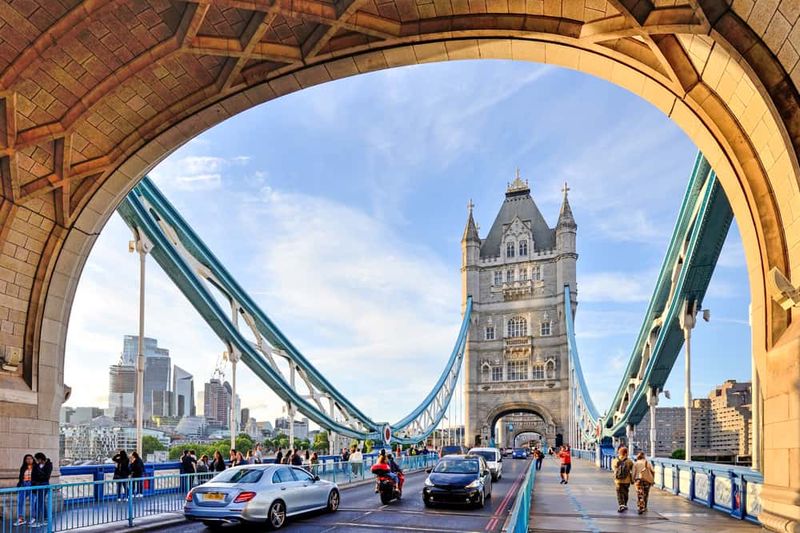 Tower Bridge spanning the River Thames in London, England