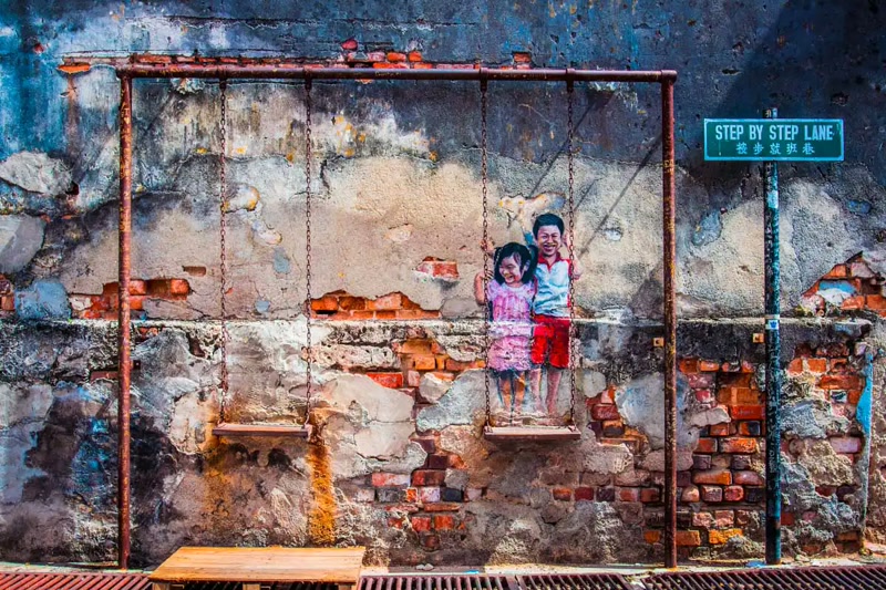 George Town Penang street art murals — vibrant heritage streets of Malaysia's UNESCO World Heritage city