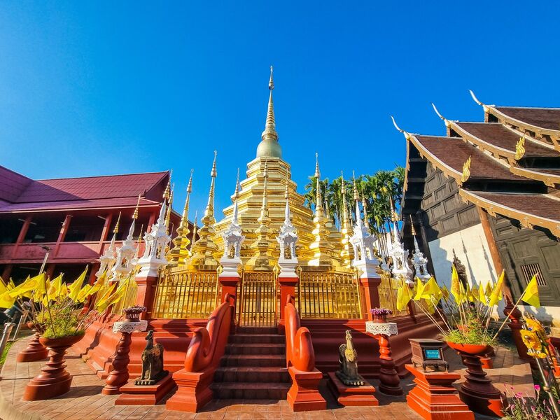 Wat Phantao temple in Chiang Mai's Old City — golden Lanna-style architecture