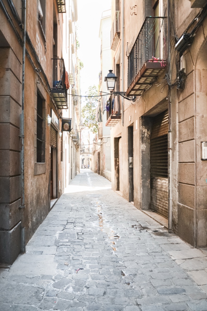 Narrow medieval streets of Barcelona’s Gothic Quarter