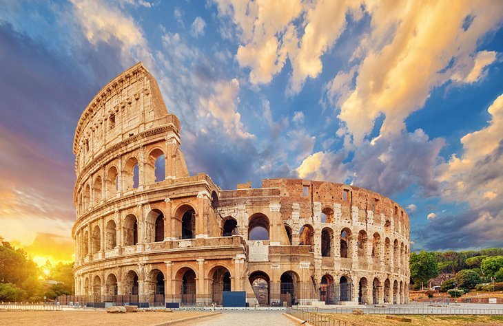 The Colosseum Rome — the ancient Flavian Amphitheatre at dusk
