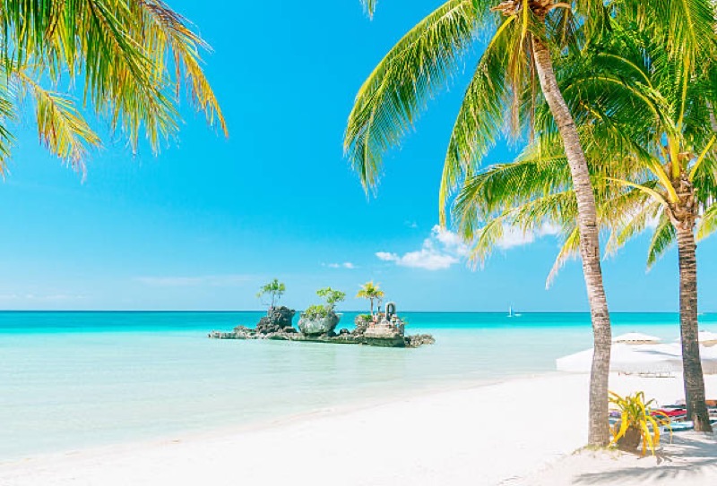 Boracay White Beach, Philippines — crystal-clear turquoise water and powdery white sand