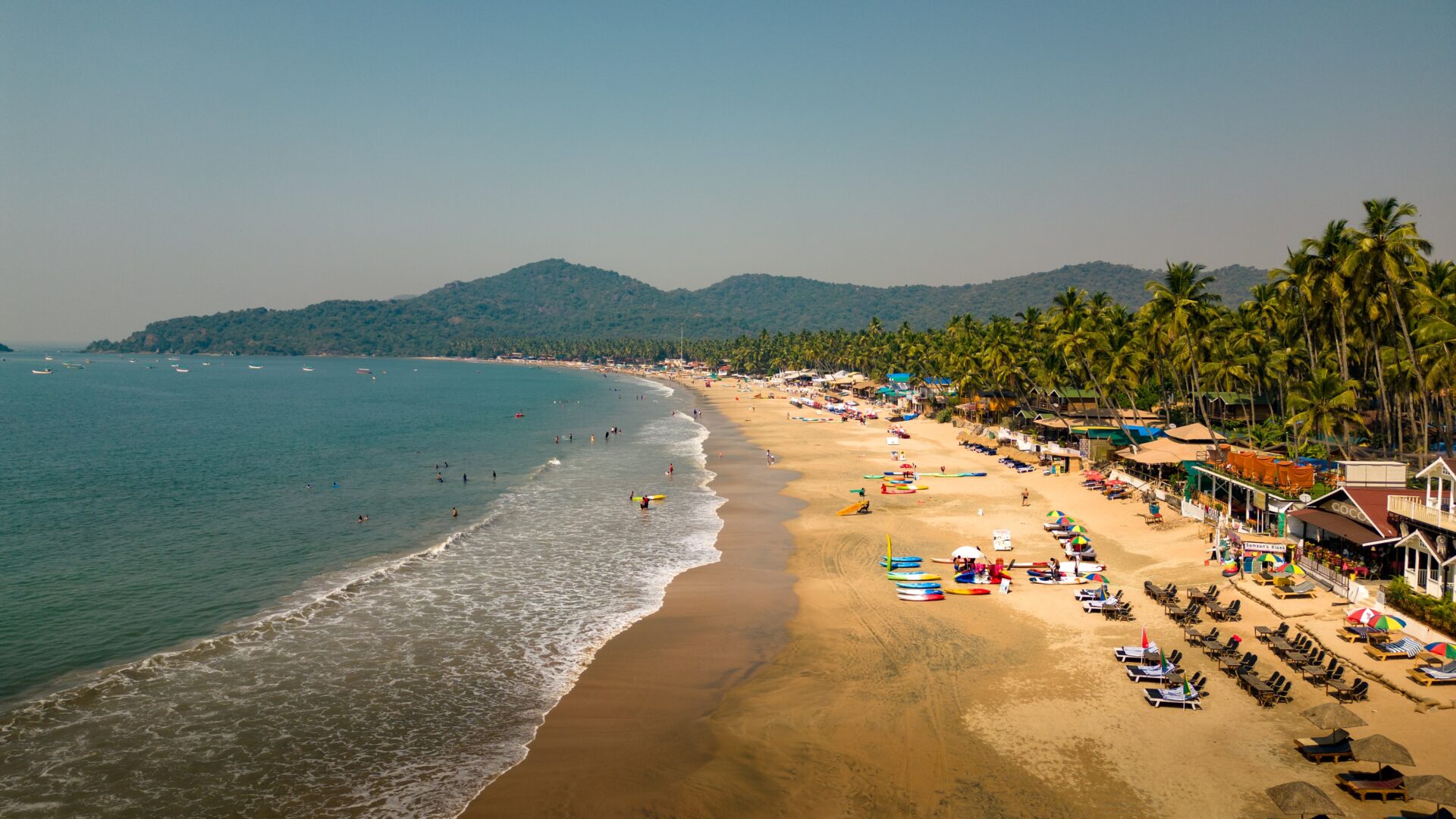 Palolem Beach South Goa — palm-lined crescent bay ideal for swimming and relaxation