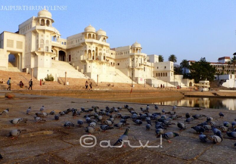 Pushkar Lake and ghats at sunset, Rajasthan