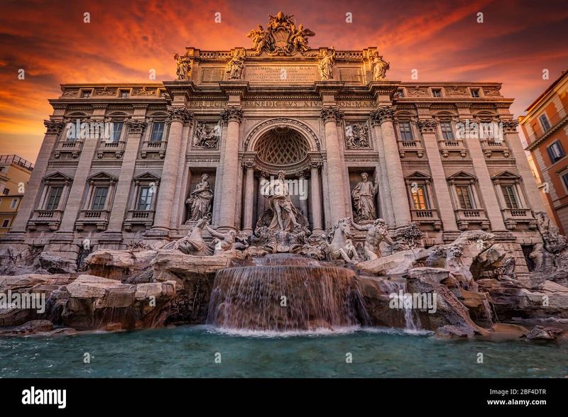 The Trevi Fountain in Rome at golden hour — the world's most famous fountain