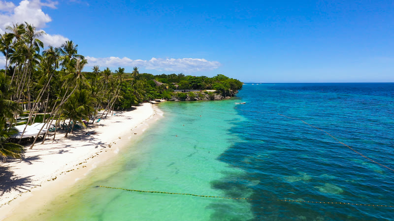 Panglao Island beach in Bohol, Philippines — white sand and clear water
