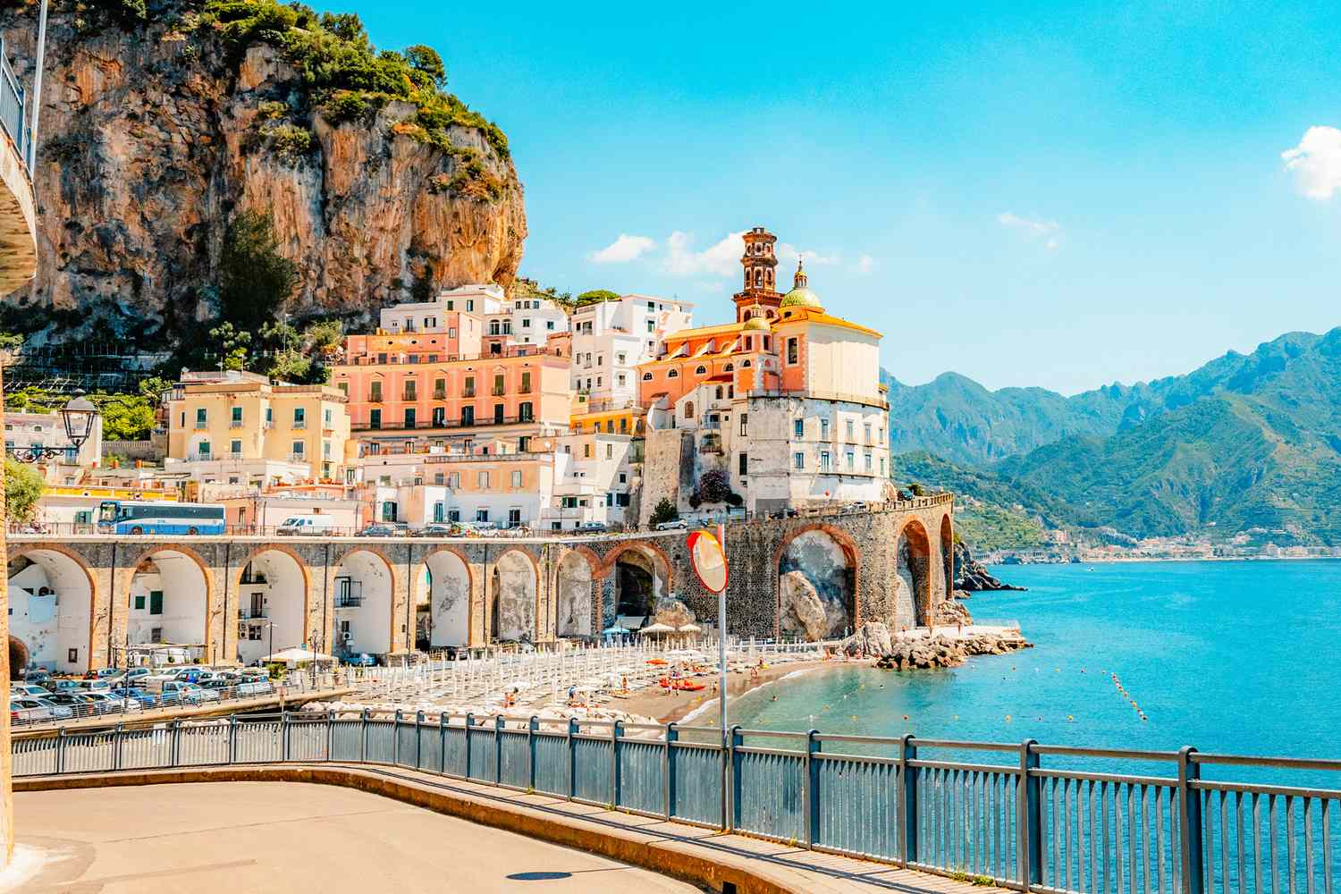Amalfi Coast, Italy — pastel-coloured villages cascading down sea cliffs