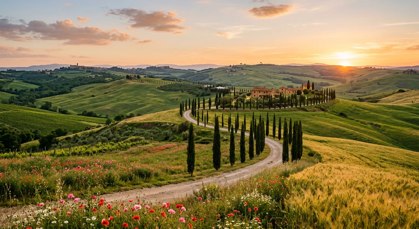 Rolling hills and Renaissance art of Tuscany