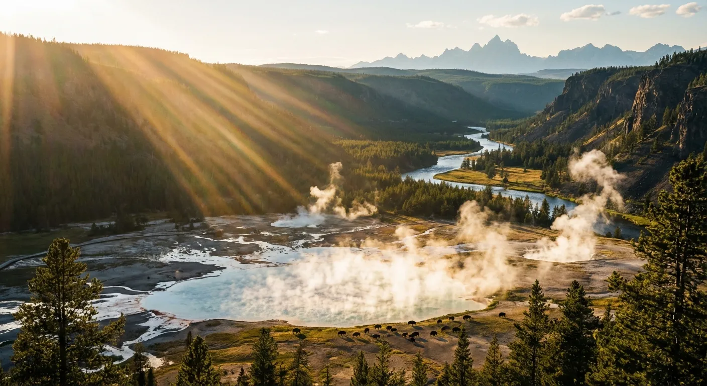 Geysers and wildlife of yellowstone