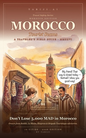 Morocco tourist-scam atlas — book cover
