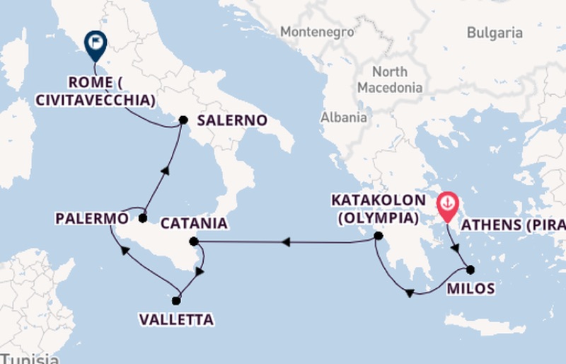 Transit Day — Milos to Salzburg, Catania, Sicily & Milos, Greece