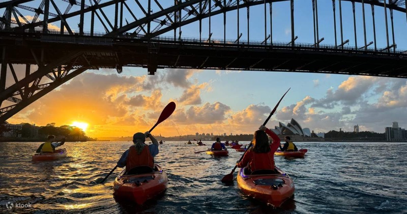 Harbour Adventures — Kayak at Sunrise, Bridge at Twilight, Sydney, Australia