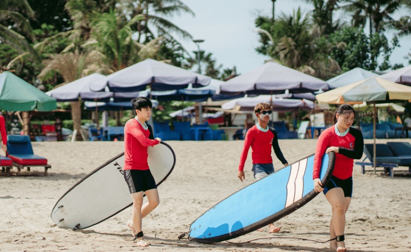 Surf Lessons, Rice Field Walk & Canggu Night Market, Bali, Indonesia