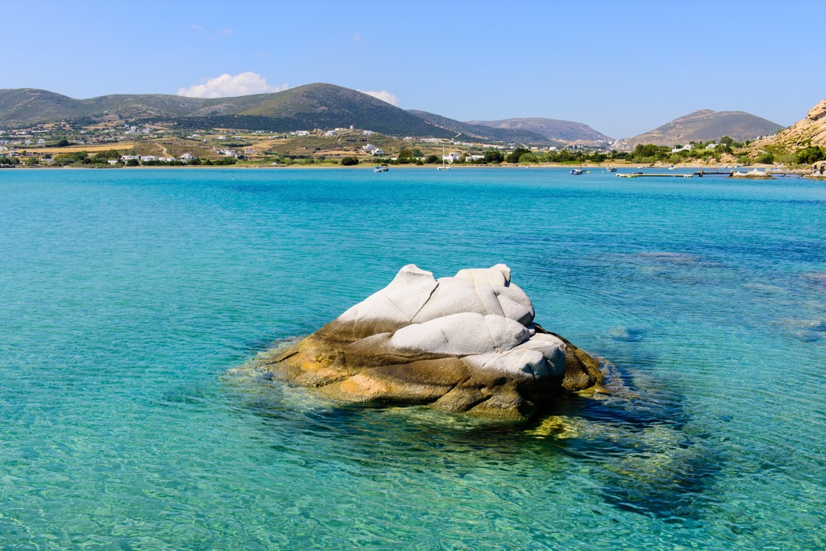 Kolymbithres beach Paros Greece with unique granite rock formations
