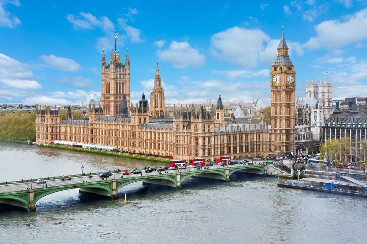 Westminster Bridge with Big Ben and the Palace of Westminster, London