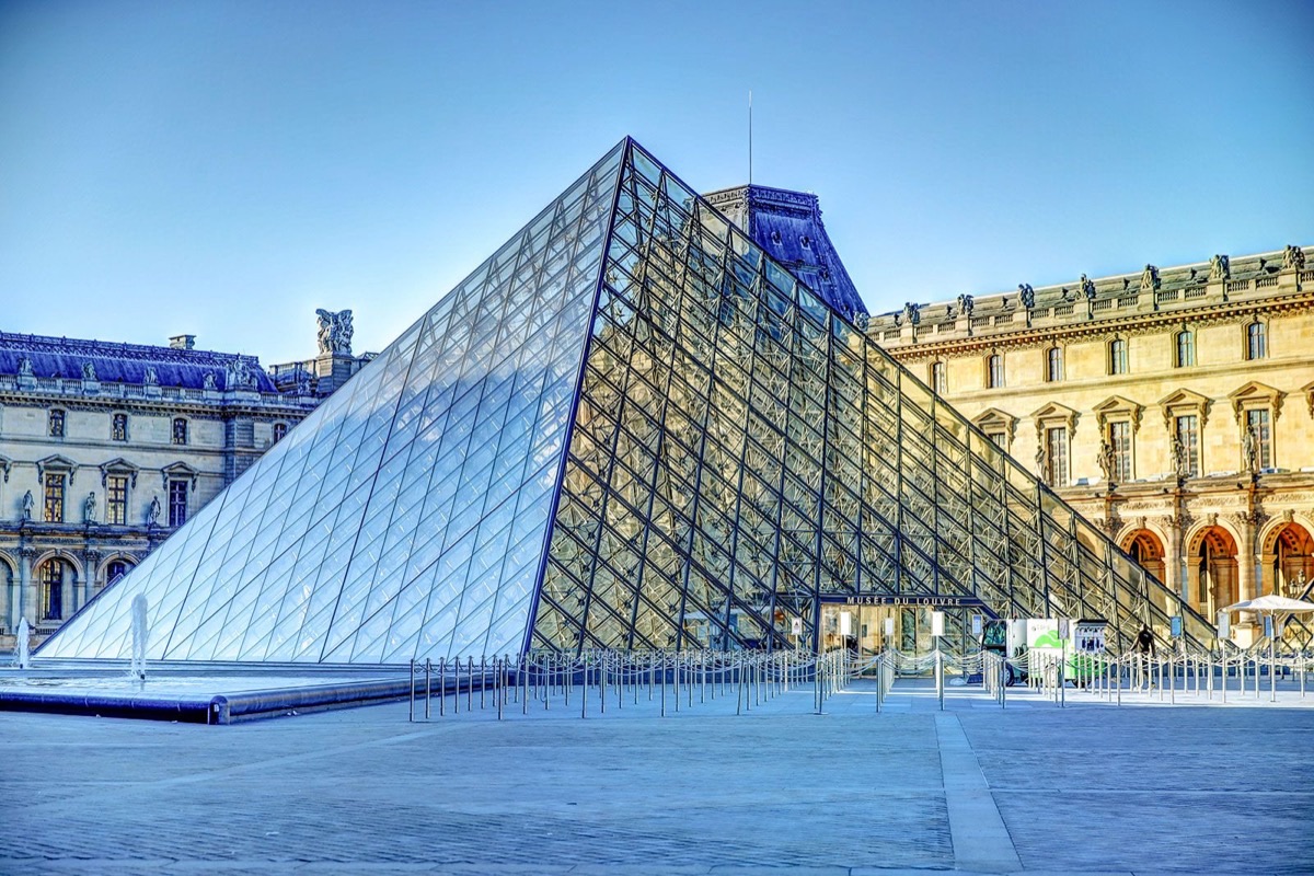 Louvre Museum glass pyramid, Paris