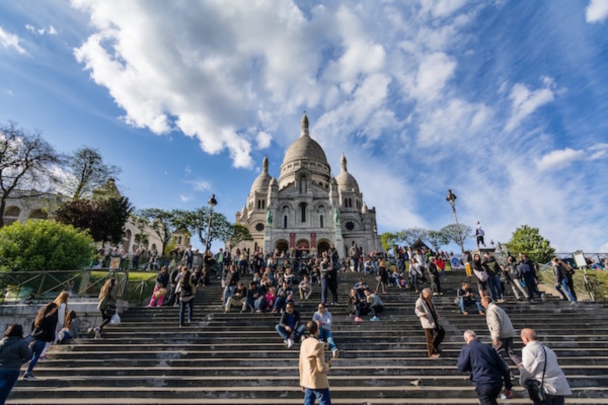Sacré-Cœur Basilica and iconic Montmartre steps, Paris