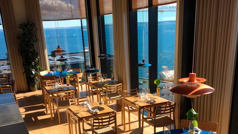 Substans restaurant with harbor views in Aarhus, Denmark