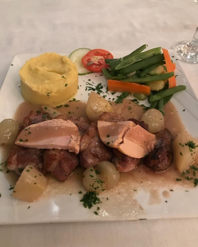 La Chaumiere French restaurant dish with foie gras in Airport Residential Area, Accra