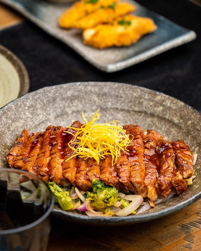 Santoku Japanese restaurant teriyaki dish in Villaggio Vista, Accra