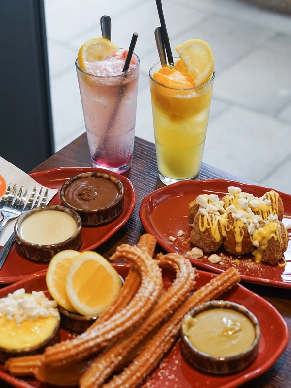 Churros with dipping chocolate at San Churro Chocolateria in Adelaide